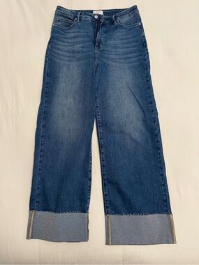 MOCO Boutique Made For Me Tummy Control High Rise Wide Leg Cuffed Jeans in 13/31